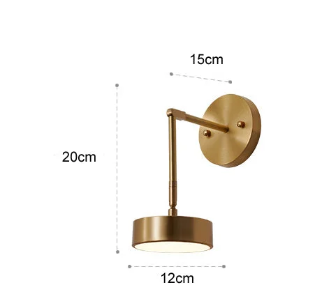 Modern Creative Nordic Bedroom Bedside Full Copper Wall Lamp