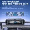 Tire Pressures Monitoring System with 4 Sensors Real-Time Pressure Monitor with Solar Charge and USB LCD Display for Cars SUVs Trailer & Light Trucks (External)