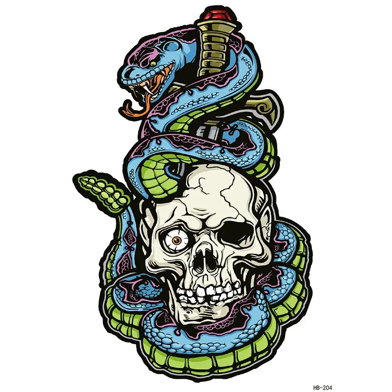 Sdrawing Forest Tattoo Sticker for Men Tiger Wolf Tattoo Death Skull Temporari Tattoo Skeleton Naked Girls Fake Tatoo for Women