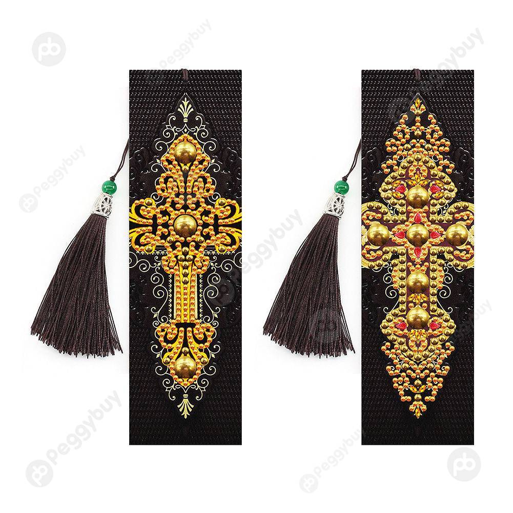 

2xCross-DIY Creative Diamond Tassel Bookmark, 501 Original