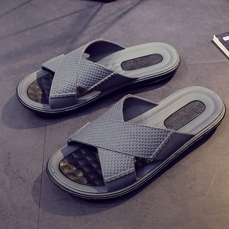 2021 Summer Men's Slippers Indoor Massage Home Shoes Bathroom Non-slip Slippers Beach Shoes Outdoor Men's Slippers
