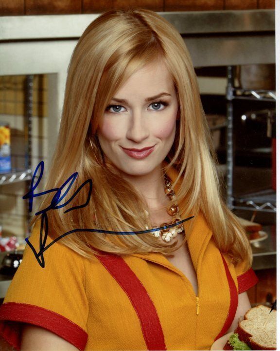 BETH BEHRS Signed Autographed 2 BROKE GIRLS CAROLINE CHANNING Photo Poster painting