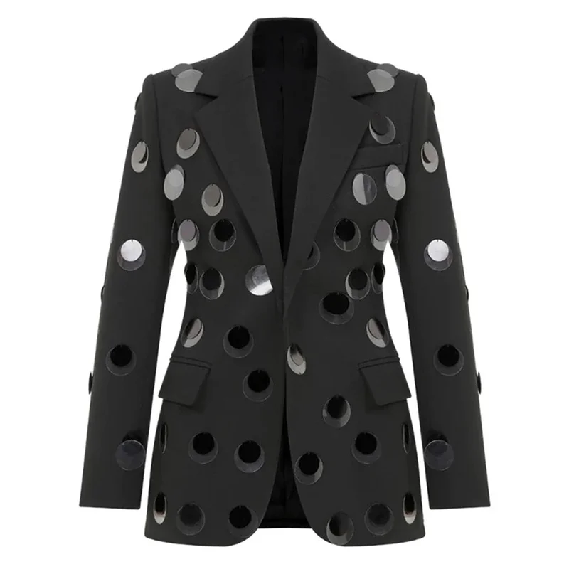Nigikala Nigikala New Star Personality Fashion Big Sleek One-Buckle-Fits-Fit Suit Jacket Jacket