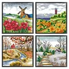 (4pcs) Seasons-14CT Stamped Cross Stitch 29*29cm(Bundle Sale)