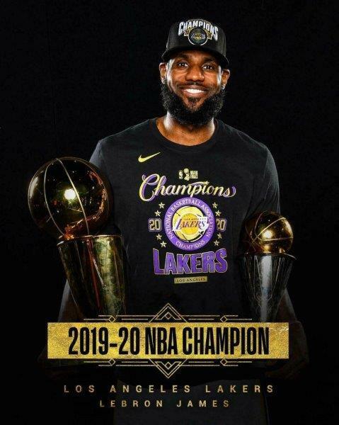 LEBRON JAMES 2020 Los Angeles Lakers World Champions 8 x 10 Photo Poster painting Man Cave