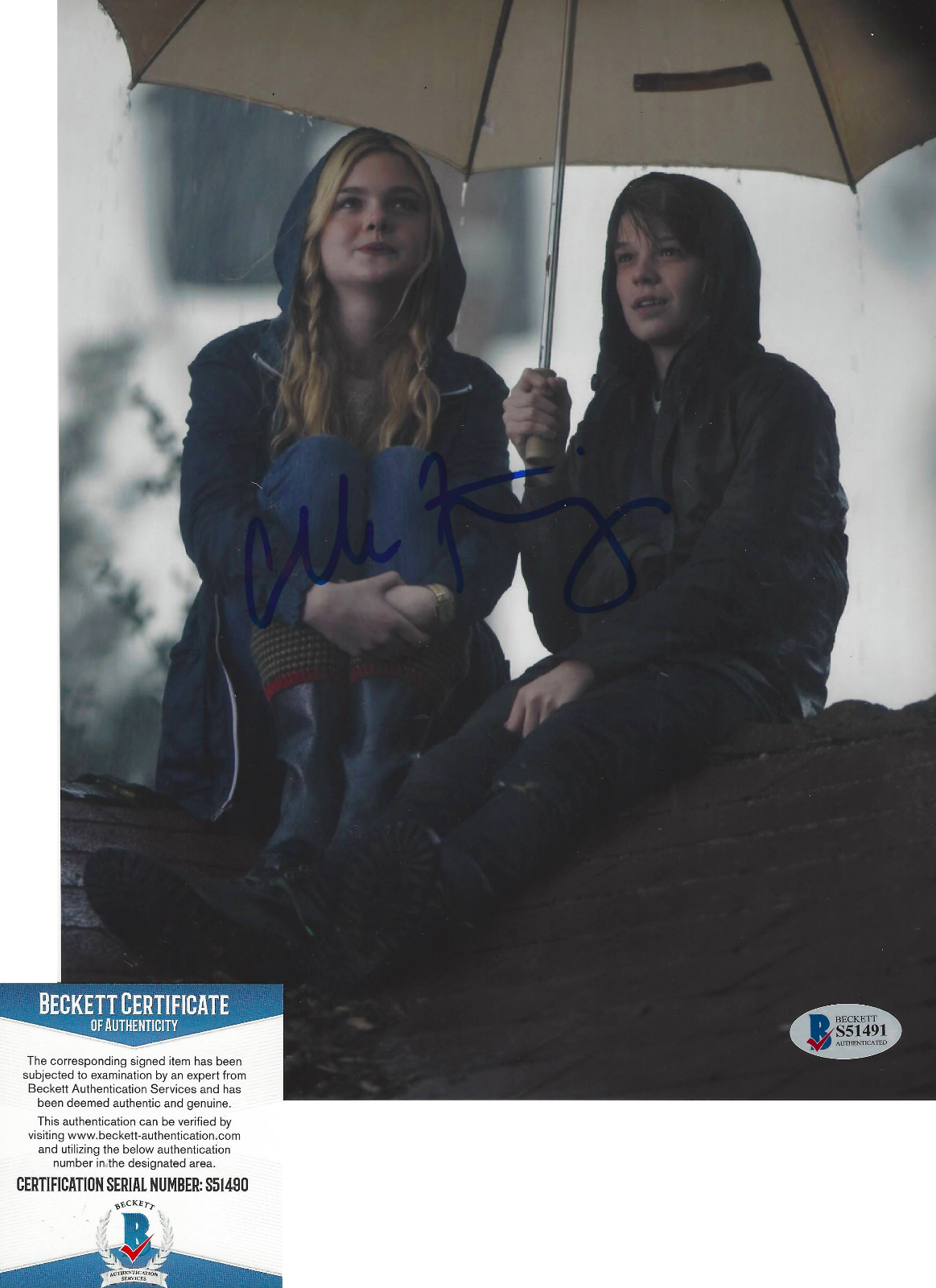 ELLE FANNING SIGNED AUTHENTIC THE BEGUILED 8x10 Photo Poster painting C ACTRESS BECKETT COA BAS