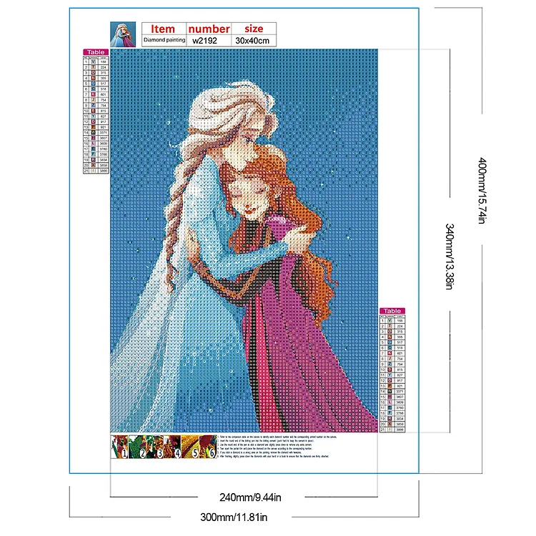 DIY Diamond Painting Disney Princess Full Drill Round, 30x40cm, Art Decor  Wall, Bedazzle by Number, Colorful, Kids and Adults 