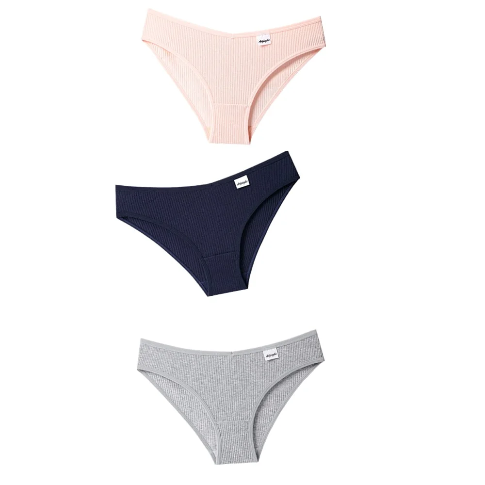 3Pcs Women's Panties Cotton Underwear Seamless Sexy V Waist Briefs Girl Low-Rise Soft Panty Women Underpants Female Lingerie New