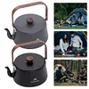 1.1L Teapot Coffee Pot with Wood Handle Aluminum Alloy Tourist Cookware Supplies