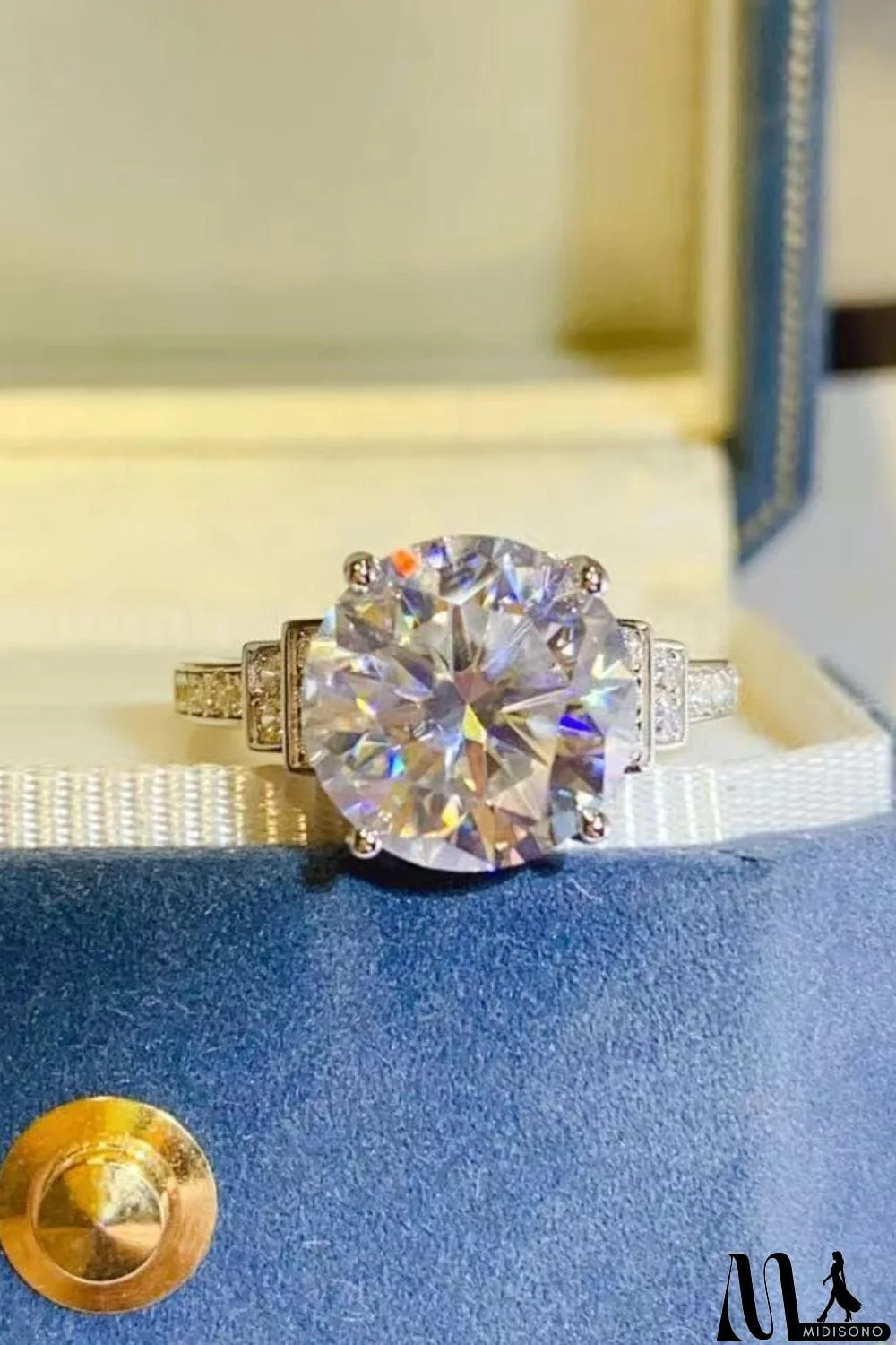 MidiSono - 5 Carat Moissanite 925 Sterling Silver Ring