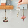 6Pcs danseuse fille double face-bricolage porte-cl&eacute;s