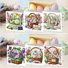 6PCS Diamond Painting Easter Flowers Greeting Card Set with Envelopes for Adults Gifts