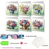 (US Local)6Pcs Flower Bucket DIY Diamond Painting Card for Holiday Party Favors for Kids Greeting Card Kit