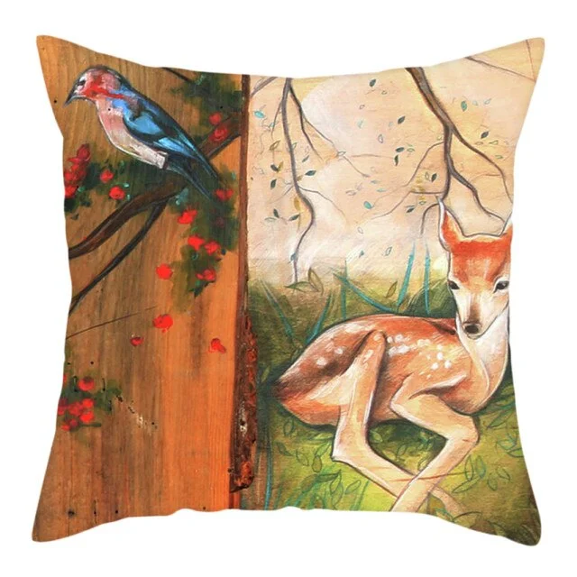 Linen Pillow Case - Painting Bird