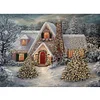 >SALE<Snow House 5D Diamond Painting Rhinestone Full Square Drill for Room Decoration