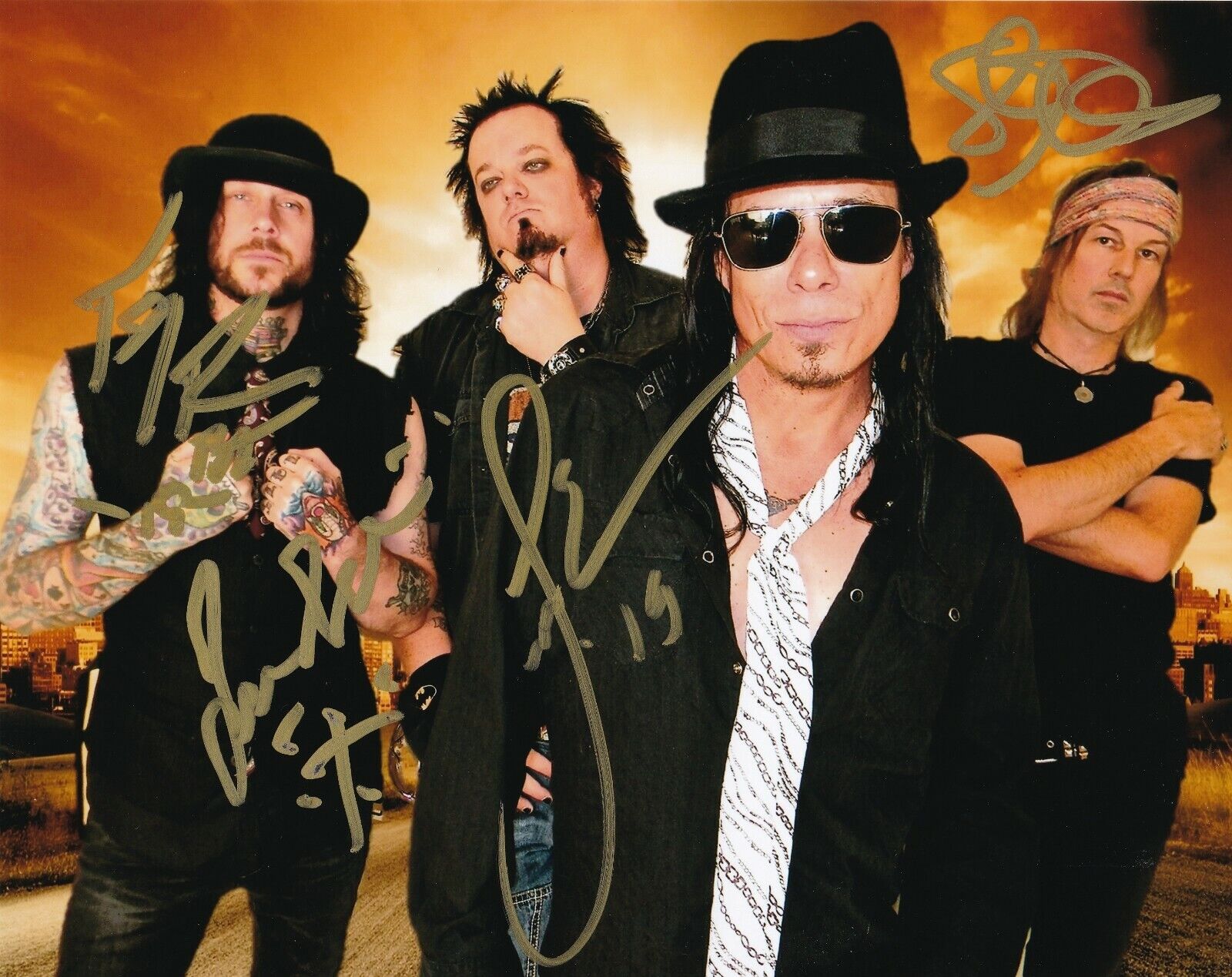 Bang Tango REAL hand SIGNED 8x10 Photo Poster painting #2 COA Autographed by 4 members