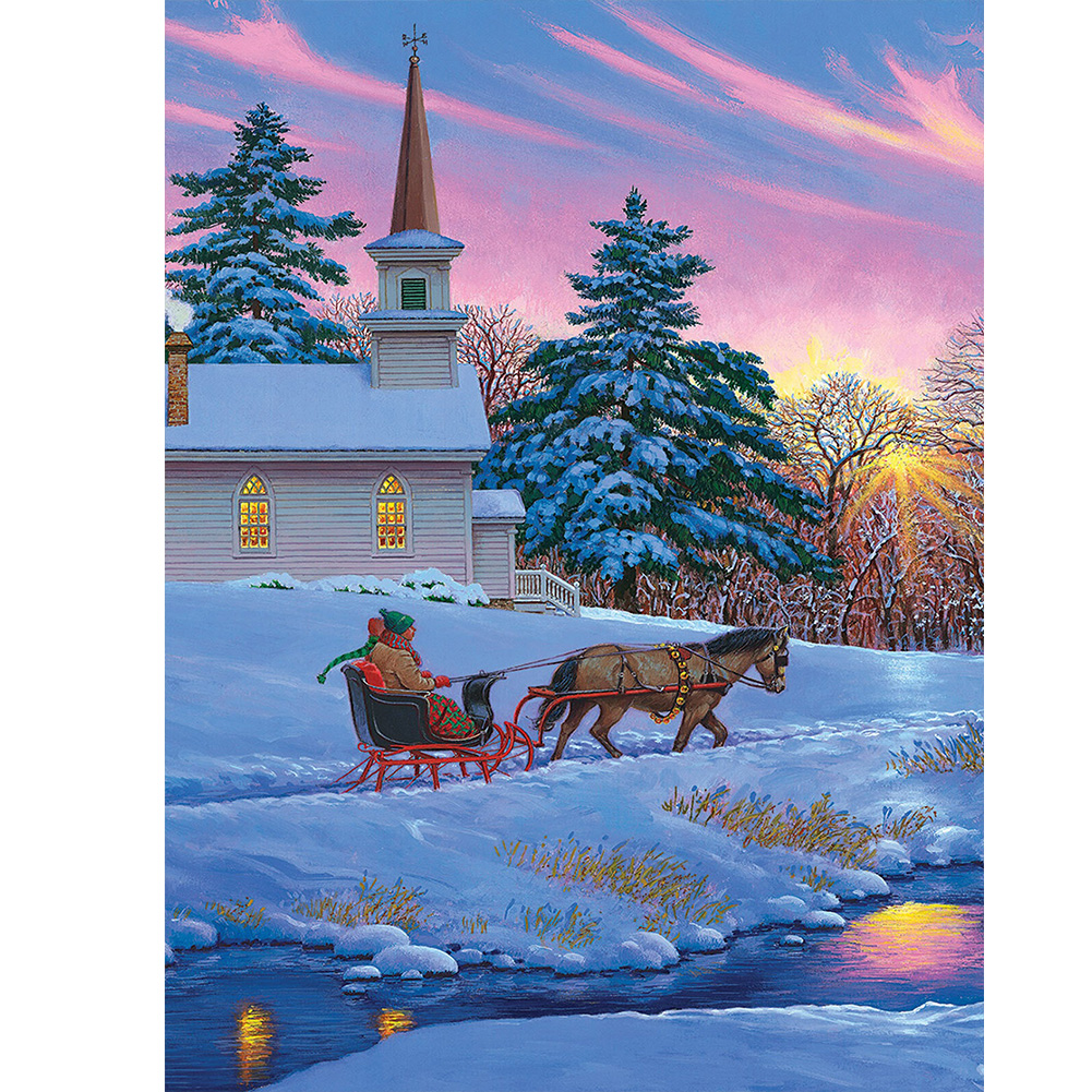 

Snow Carriage House - Round Drill Diamond Painting - 30*40CM, 501 Original