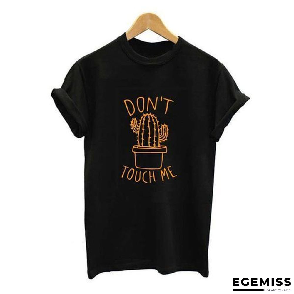 Cactus Printed Women's Cotton T-shirts Top Tee Round Neck T-shirts | EGEMISS