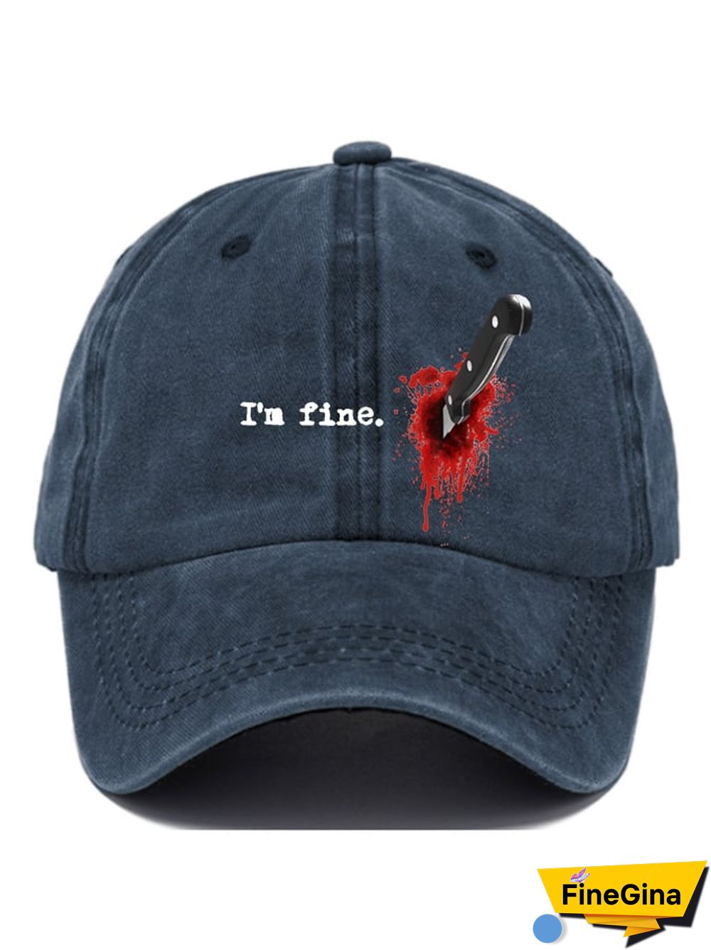 Casual I'm Fine Print Baseball Cap