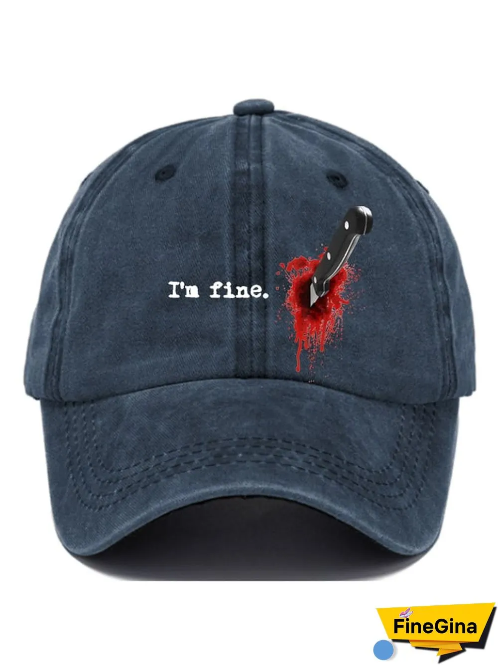 Casual I'm Fine Print Baseball Cap