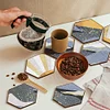 7pcs Cup Coasters Creative DIY Anti Slip Coasters Honeycomb Shape