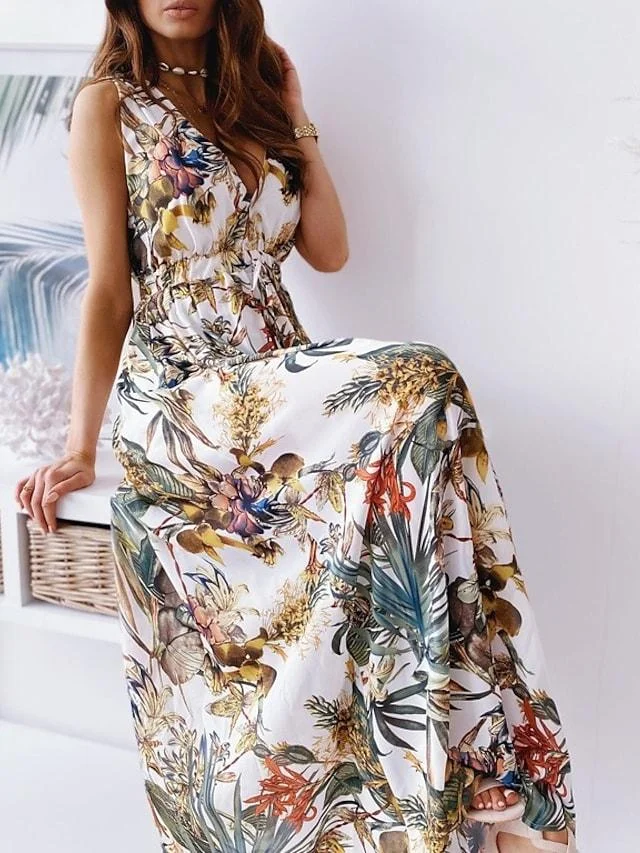 Summer New Printed Lace Dress Women