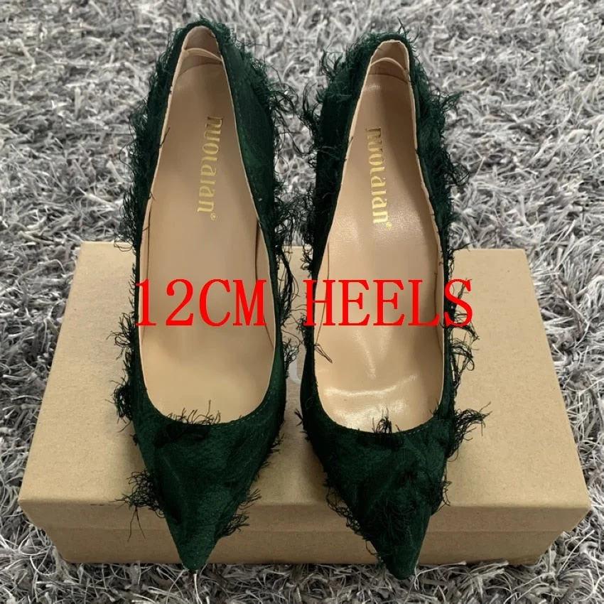 Brand Shoes Woman Sexy High Heels Women Shoes Pumps Stilettos Shoes For Women Green High Heel 12cm/10cm/8cm Party Wedding Shoes