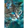 (Counted/Stamped) 11CT Blue Cat-Cross Stitch-36x50CM/14.17*19.69in(Brand)