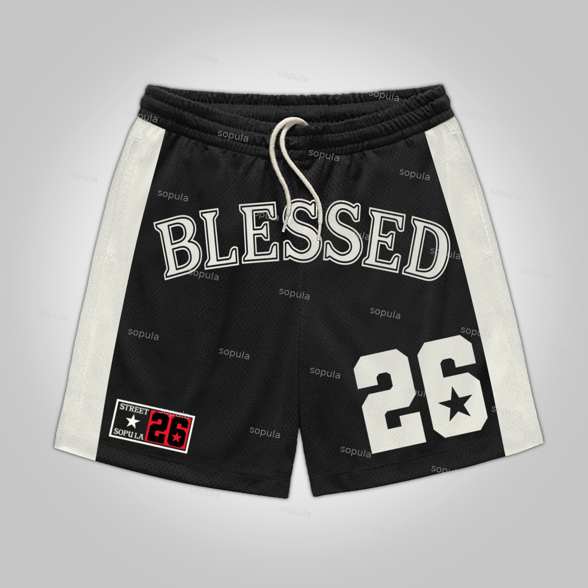 Sopula Blessed Street Faith #26 Graphic Mesh Shorts - SOPULA