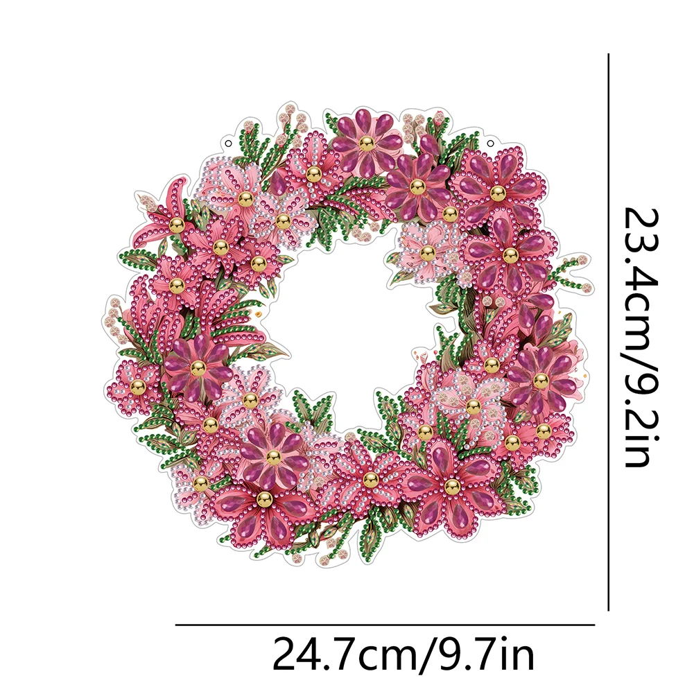 DIY Flower Wreath Acrylic Special Shaped Diamond Painting Wall Decor Wreath
