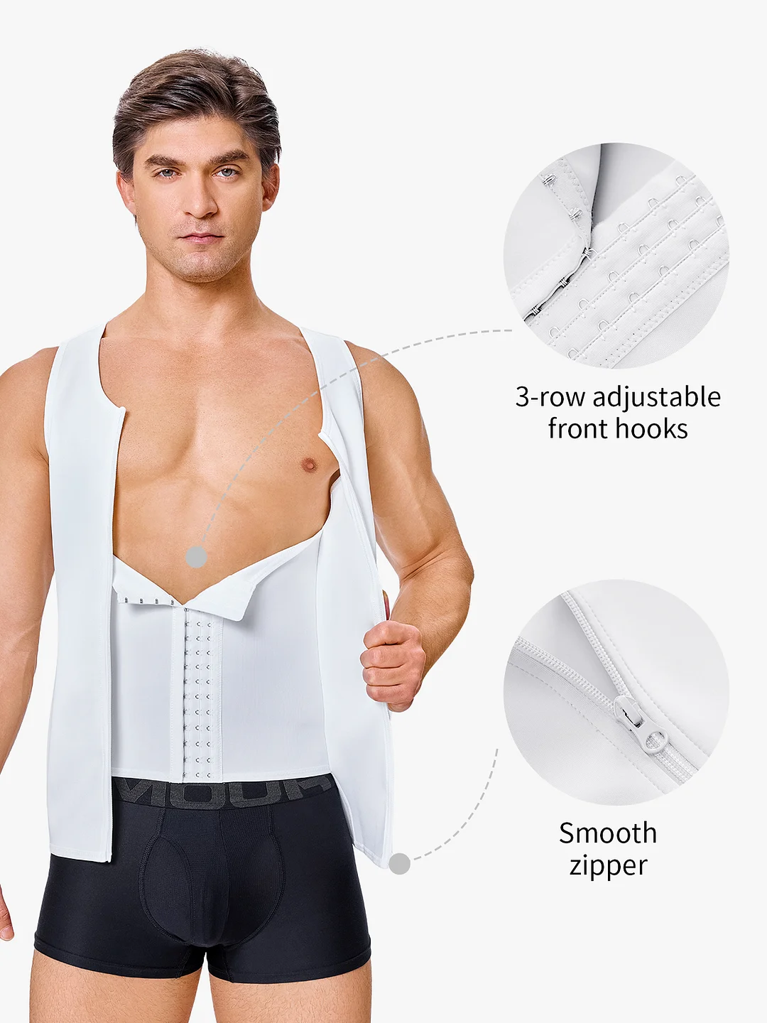 Zipper Belly Compression Workout out Waist Trainer Shapewear Tank Top