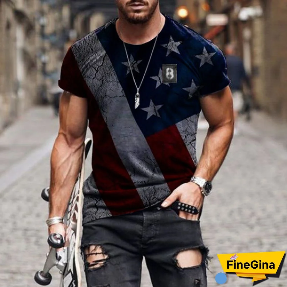 Fashion Men's T-shirt Milk Silk Street Fashion Casual 3D Printed Top