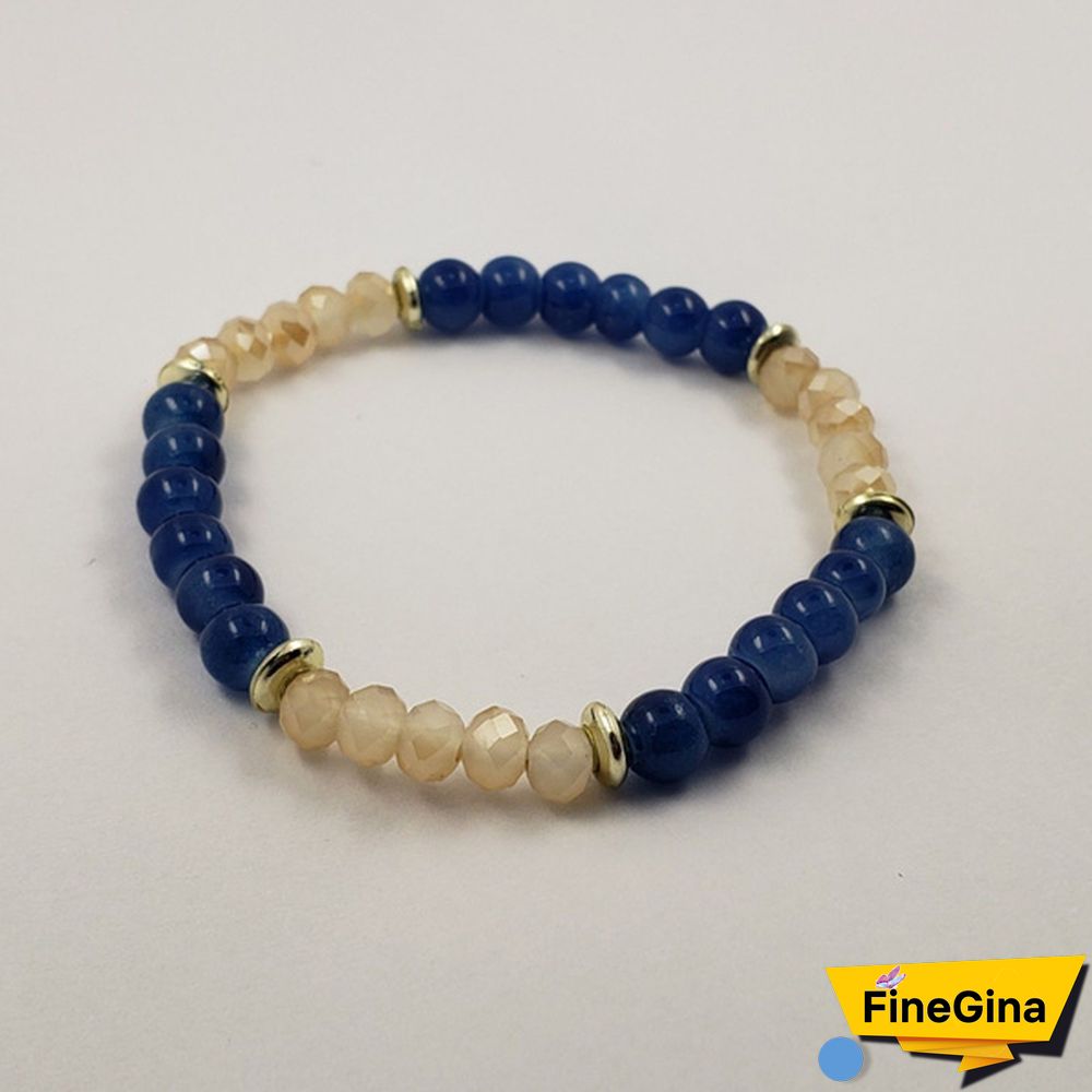 4pcs/set Multilayer Crystal Beads Leave Tassel Bracelets Women Bangles Jewelry