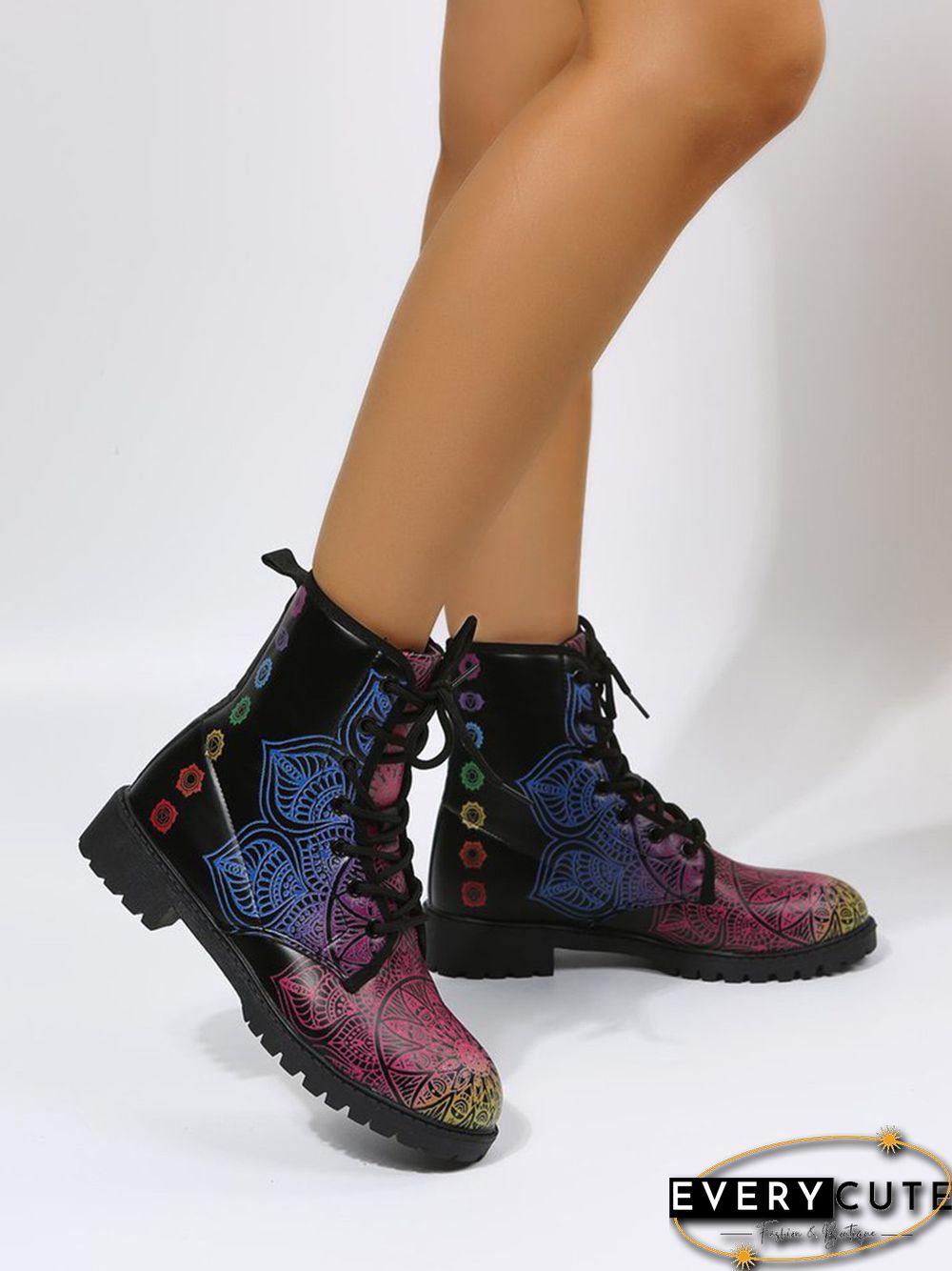 Colorful Gradient Folk Graphic Booties