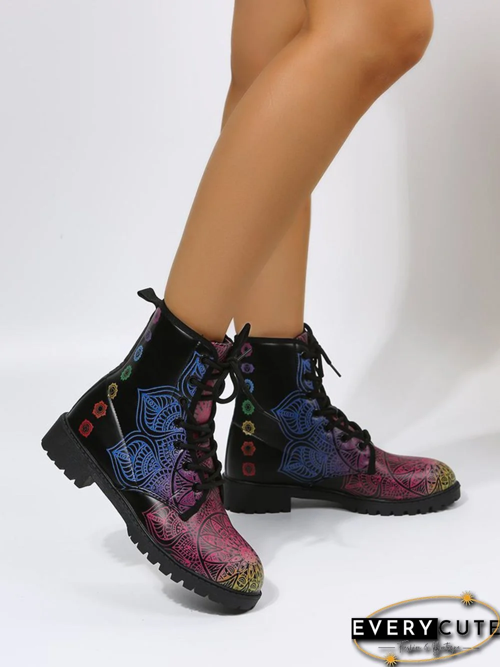 Colorful Gradient Folk Graphic Booties