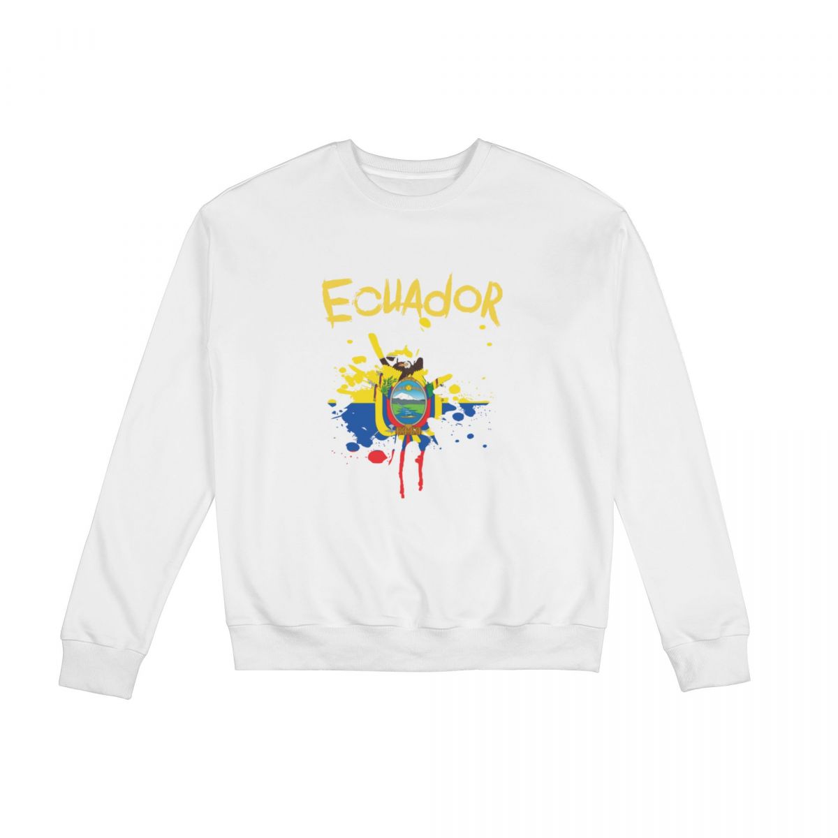 Ecuador Ink Spatter Unisex Round Neck Sweatshirt