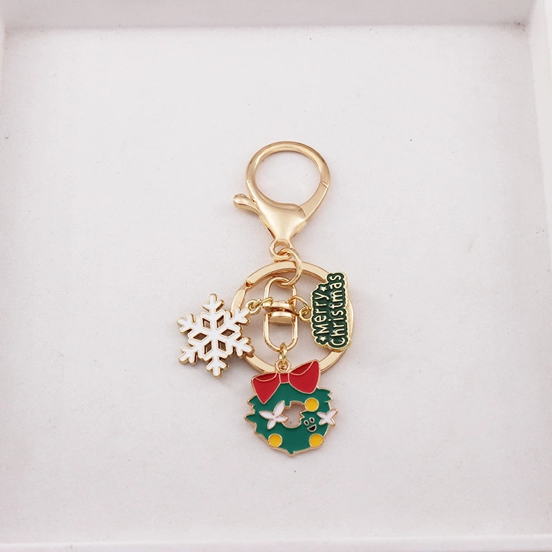 Cartoon Style Santa Claus Snowflake Zinc Alloy Christmas Unisex Keychain