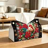 Large Size DIY Christmas Rooster Bloom Diamond Painting Tissue Box