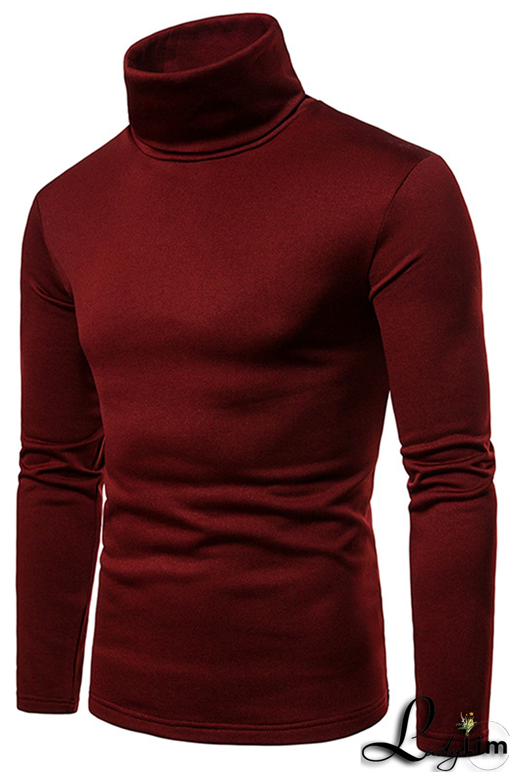 Navy Blue Fashion Casual Solid Split Joint Basic Turtleneck Tops