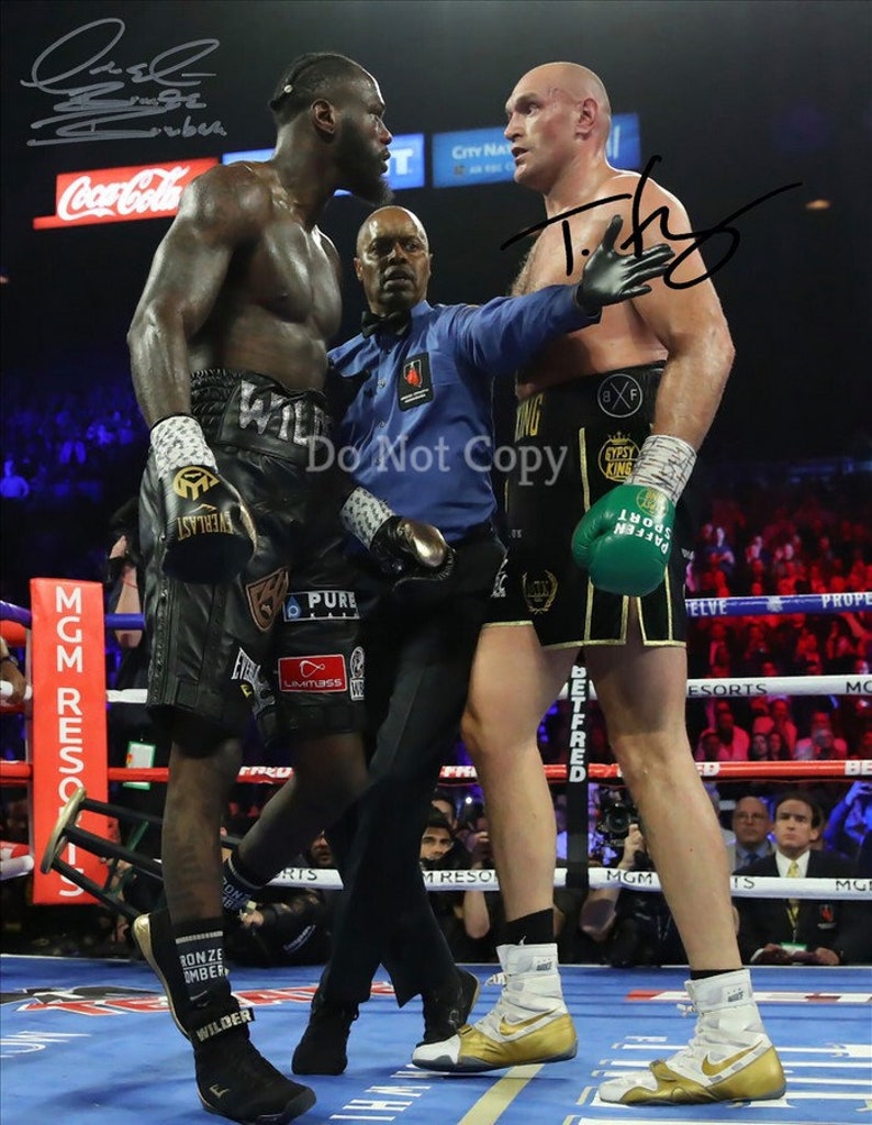 Tyson Fury & Deontay Wilder Signed Photo Poster painting 8X10 rp Autographed Picture Boxing