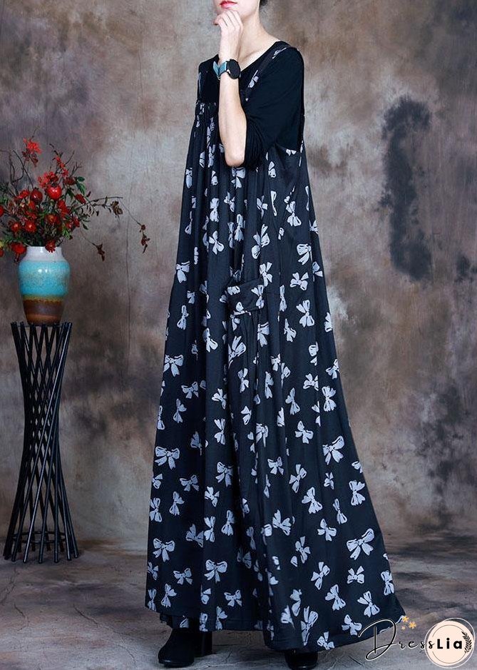 Plus Size Navy Print Pockets asymmetrical design Fall 2 Piece Outfit