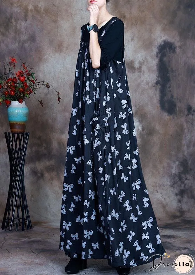 Plus Size Navy Print Pockets asymmetrical design Fall 2 Piece Outfit