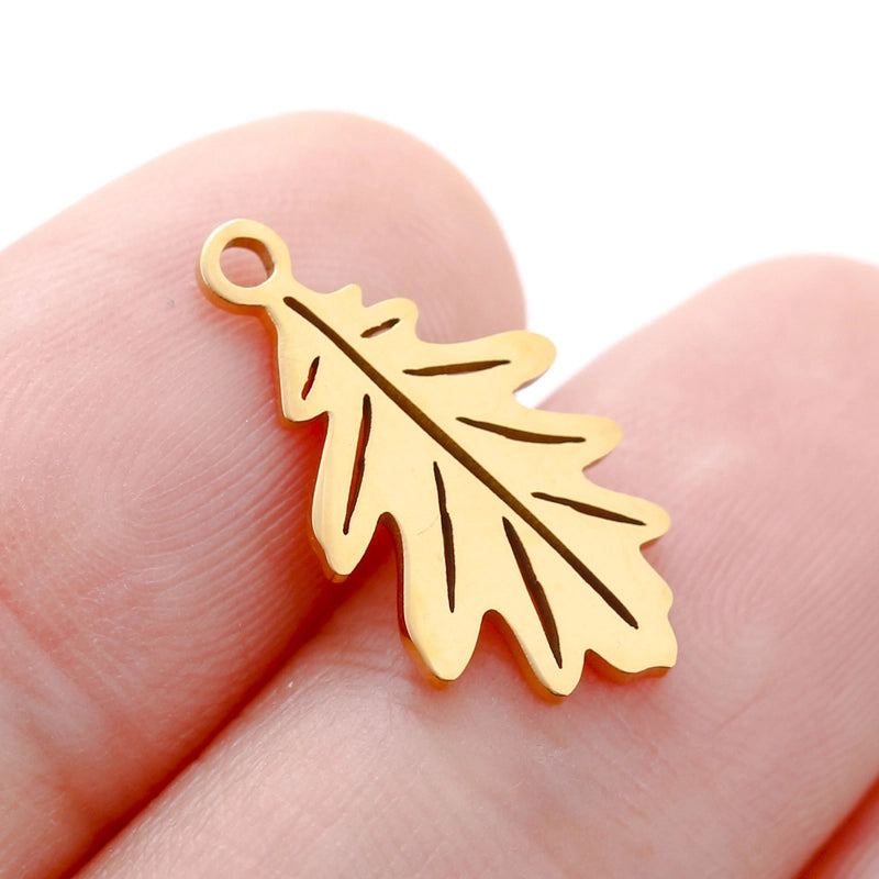 5 PCS/Package 304 Stainless Steel Leaf Four Leaf Clover Ginkgo Leaf Pendant Jewelry Accessories