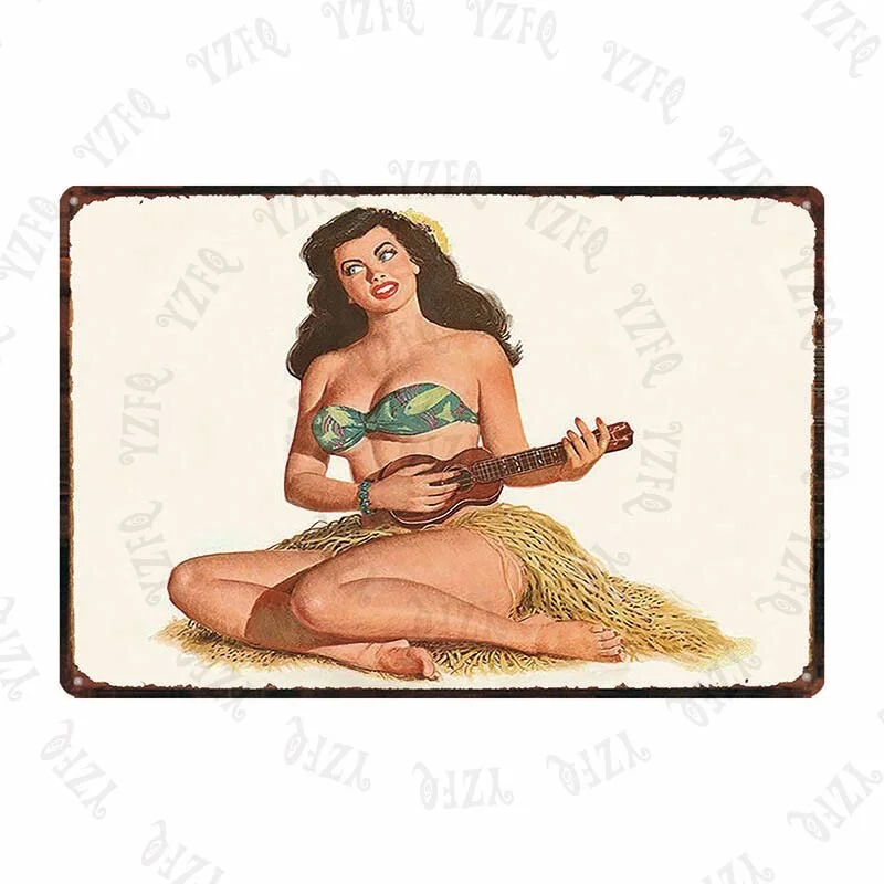 Athvotar Hawaii Travel City Vintage Metal Sign Hula Dance Wall Retro Poster Bar Art Home Craft Decor Cuadros DU-5415A