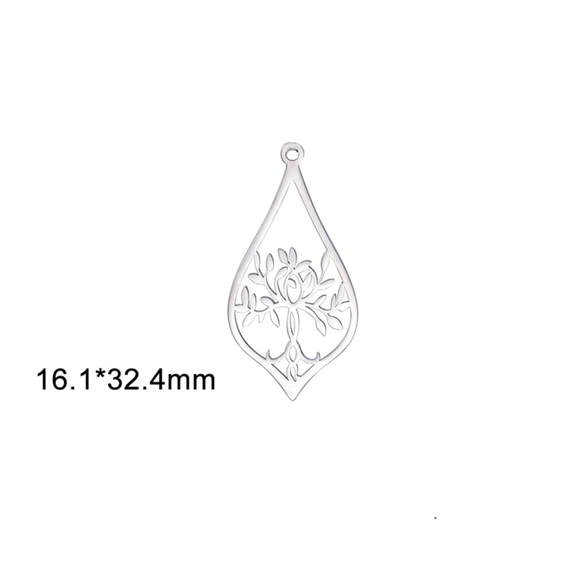 1 Piece 304 Stainless Steel Celtic Knot Maple Leaf Tree Pendant