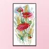 (Stamped/Counted) The Charm Of Poppy Flowers-14CT Cross Stitch 19*37cm/7.48*14.57in