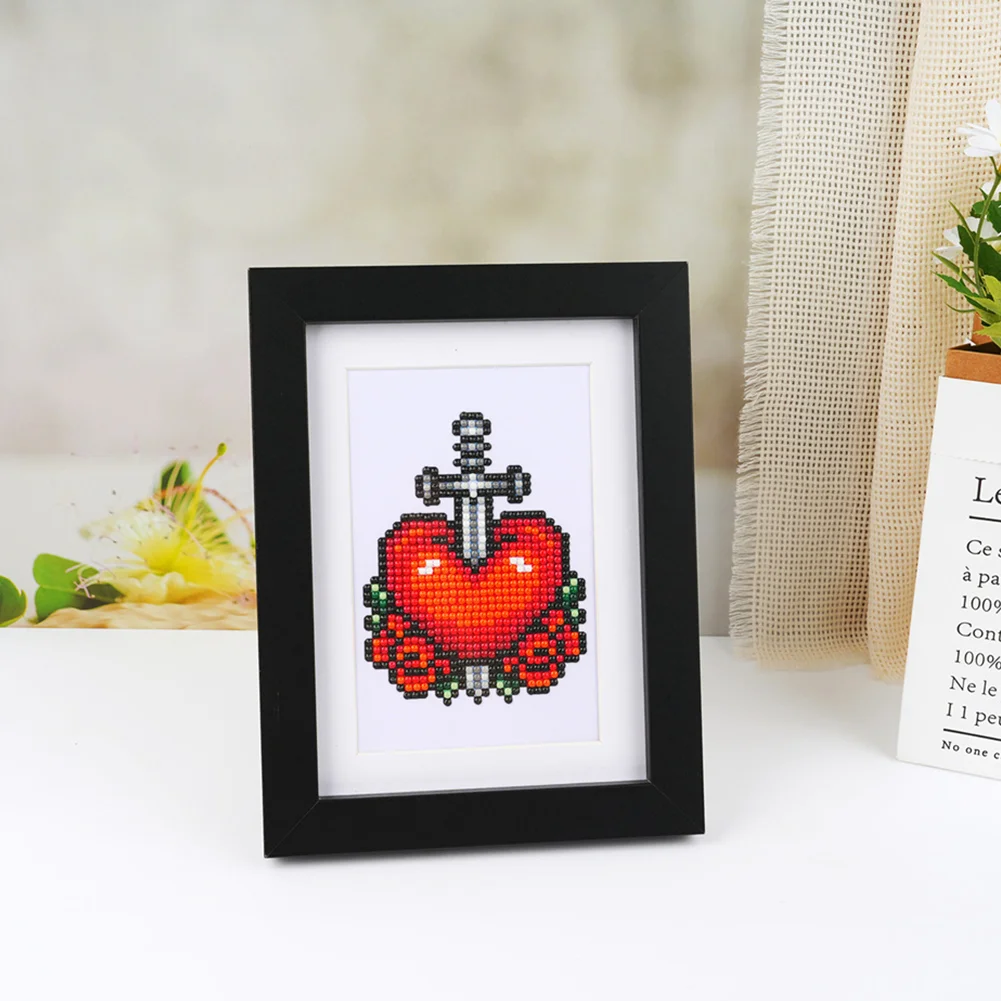 16pcs Demon DIY Mini Partial Round Diamond Painting Set Desktop Decor No Frame(12*17cm)