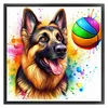 German Shepherd Playing Ball-11CT Stamped Cross Stitch 40*40cm/15.75*15.75in