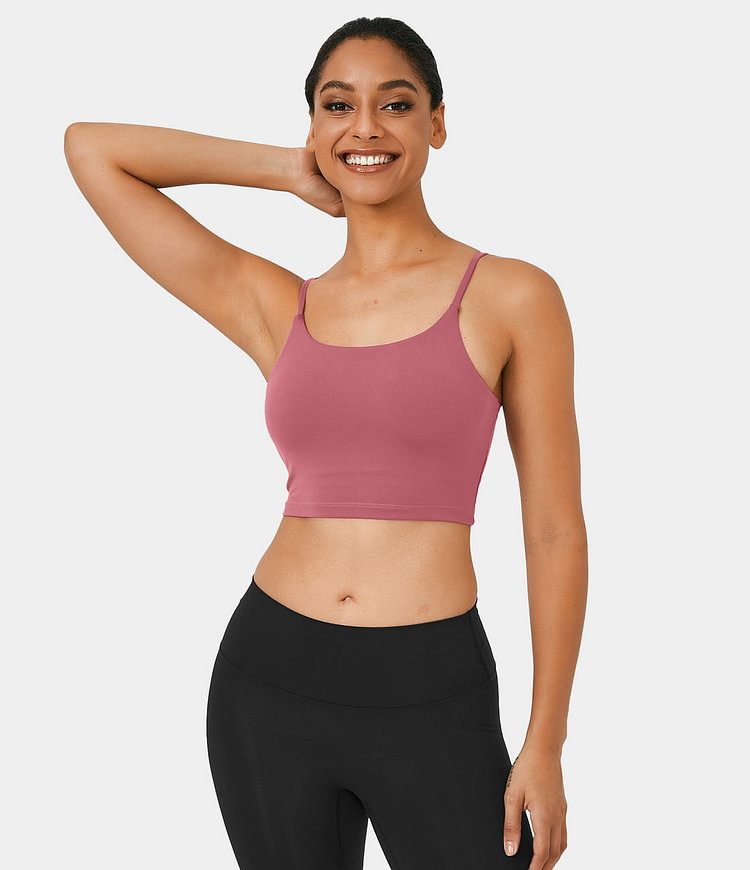 Basic Padded Workout Cropped Tank Top  