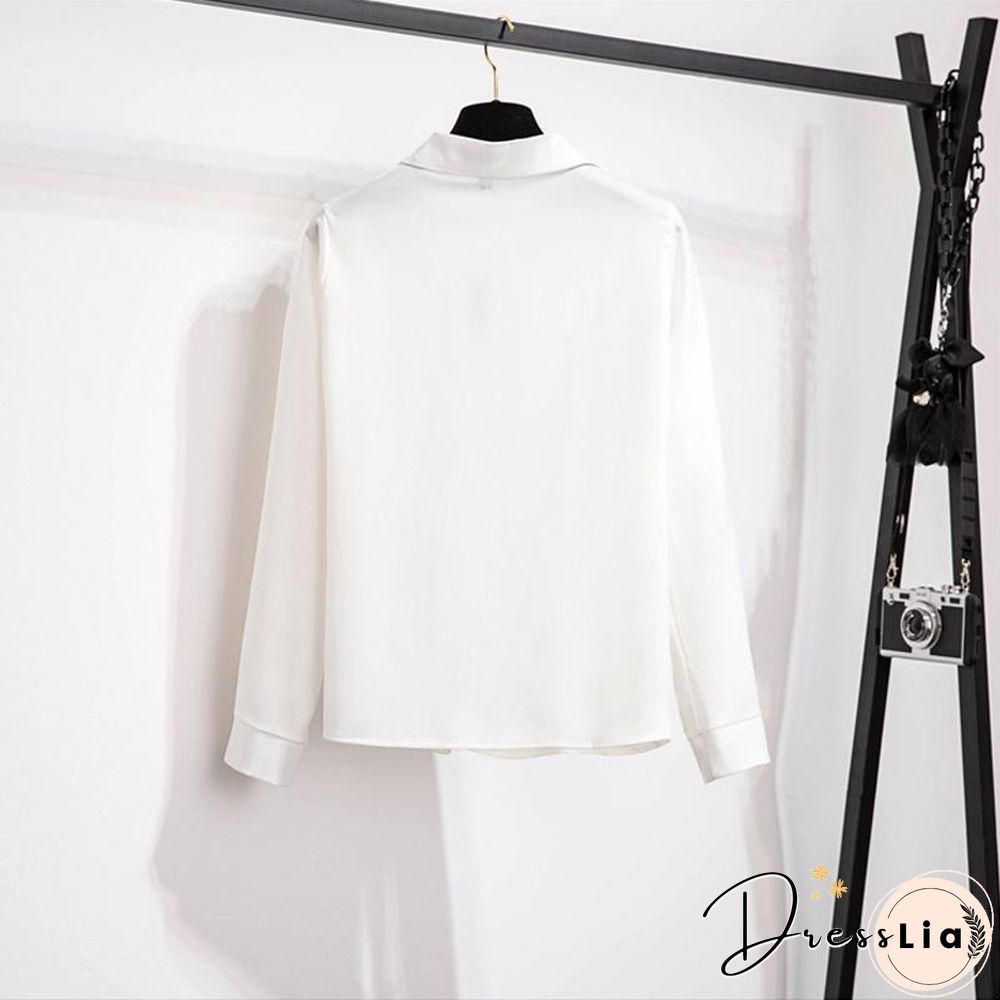 Fashion V-Collar Blouse+Belt Skirt P11743